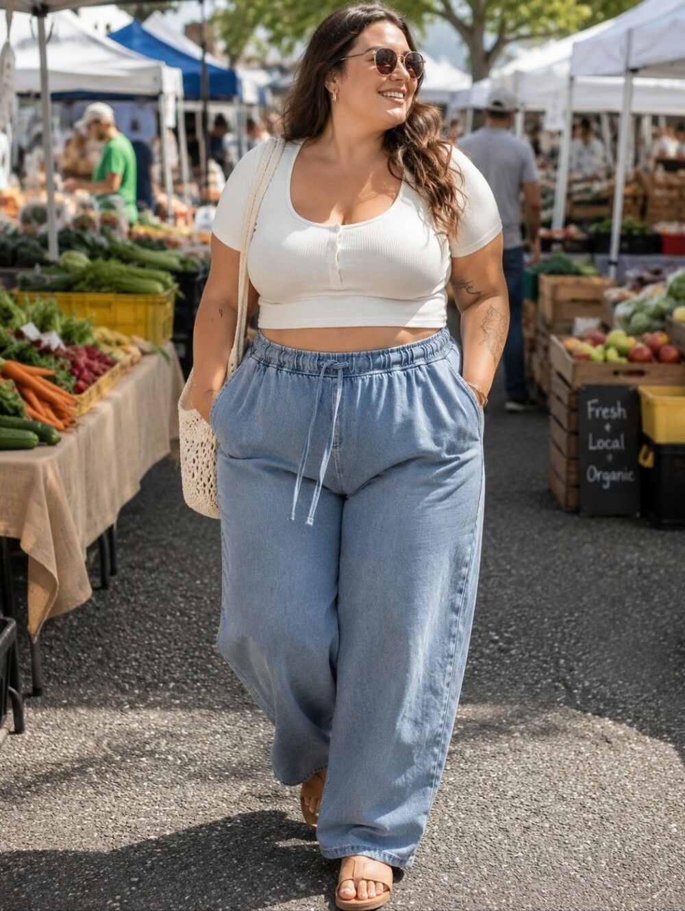Future Collective Colassol Light Denim Drawstring Pants
